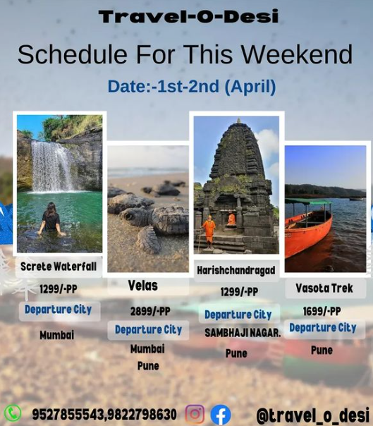 Mumbai Pune treks and trips 1st 2nd April 2023