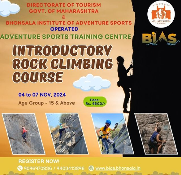 Bhonsala Institute of Adventure Sports Rock-Climbing Course 4th to 7th Nov 2024