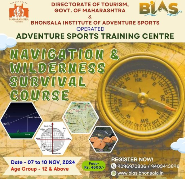 Navigation & Wilderness Survival Course by Bhonsala Institute of Adventure Sports 07th to 10th Nov 2024