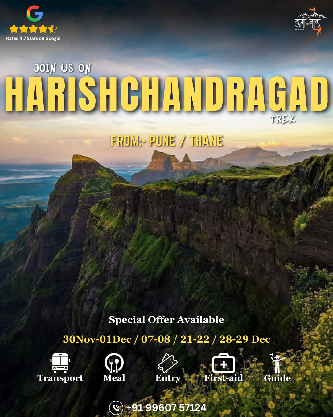 Harishchandragad trek offer from Pune and Thane