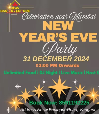 New Year's Eve party near Mumbai, unlimited food.