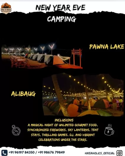 New Year camping at Pawna Lake and Alibaug.