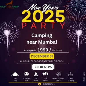 New Year 2025 camping near Mumbai event.