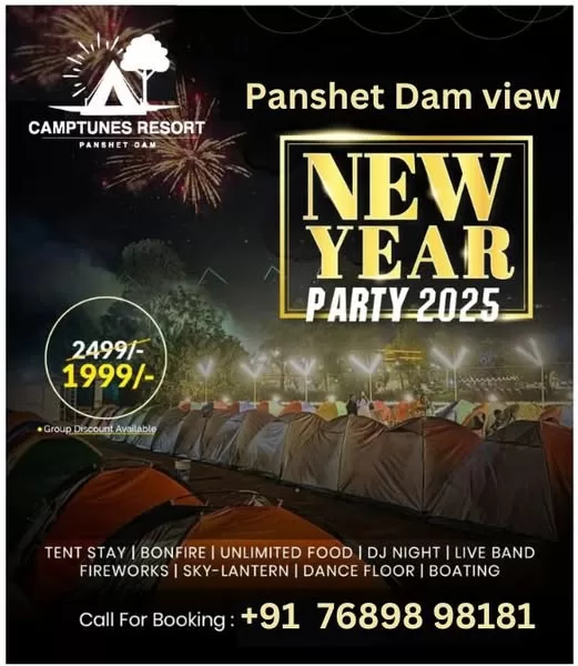 New Year party at Panshet Dam resort.