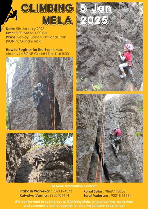 Free Rock climbing at Sanjay Gandhi National Park borivali west mumbai 5th January 2025