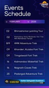 February 2025 hiking events schedule, Safar Sahyadri Outdoor