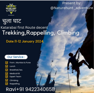 Katarabai trekking, rappelling event January 2024.