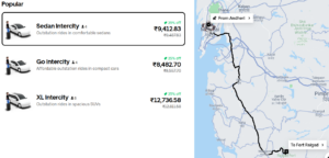 Intercity car rides from Mumbai to Raigad map.