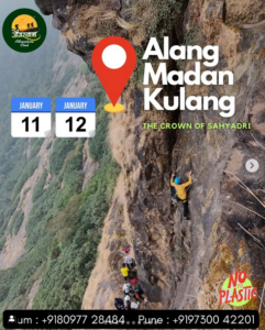 Climbers ascending Alang Madan Kulang cliffs.