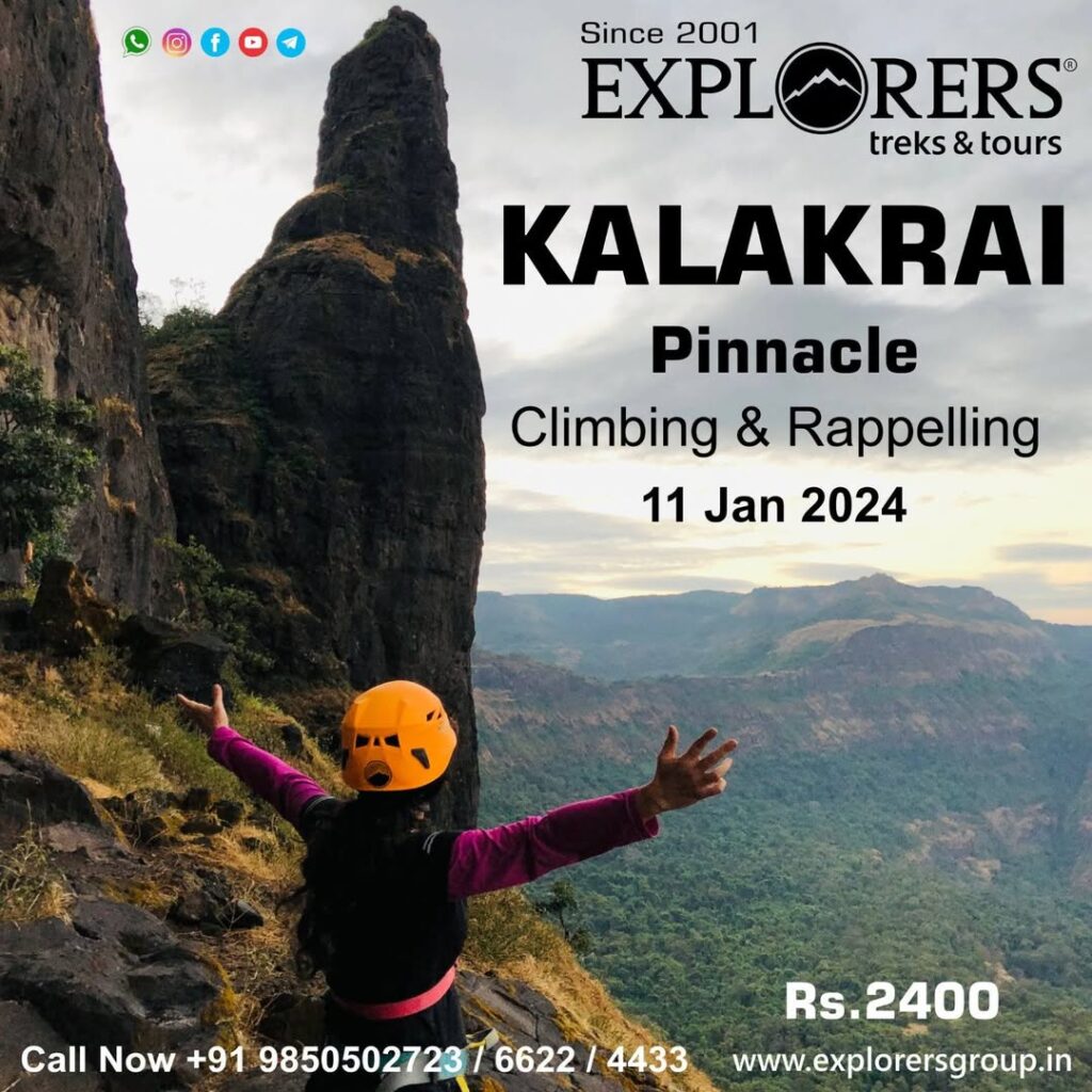 Kalakrai Pinnacle climbing, rappelling event January 2024