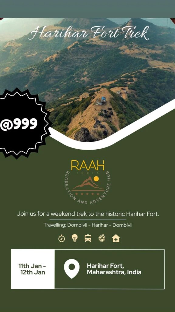 Harihar Fort Trek event promotion poster