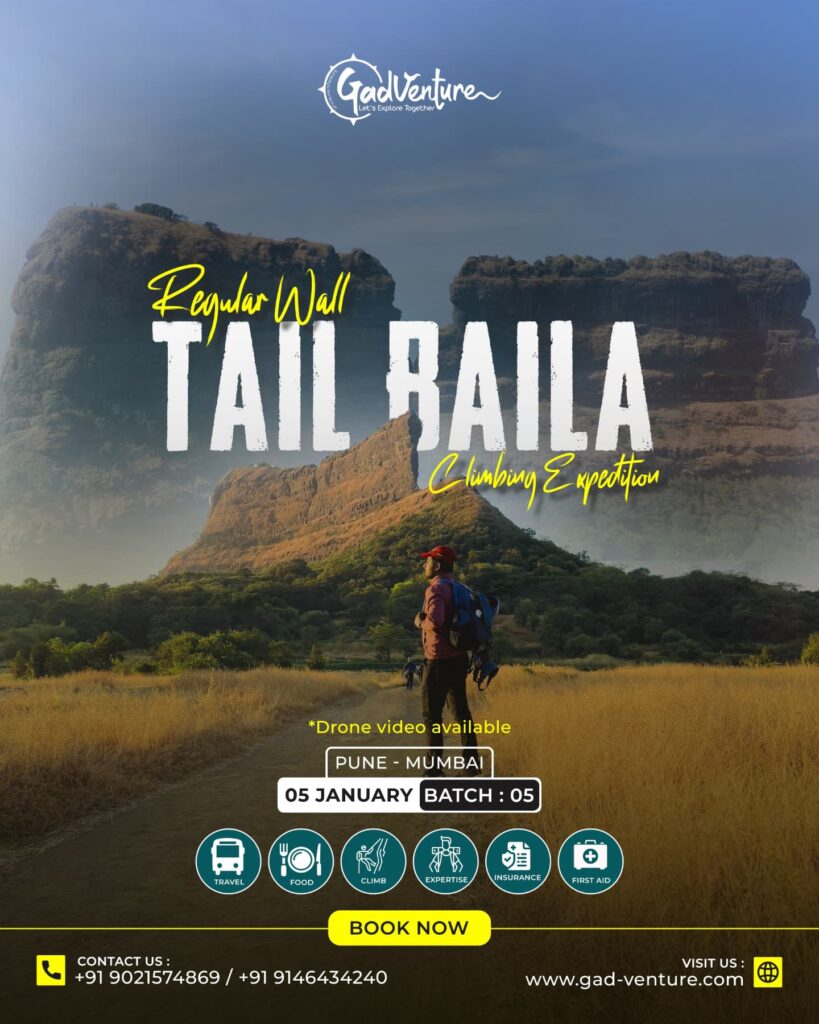 Tail Baila climbing expedition poster with contact details.