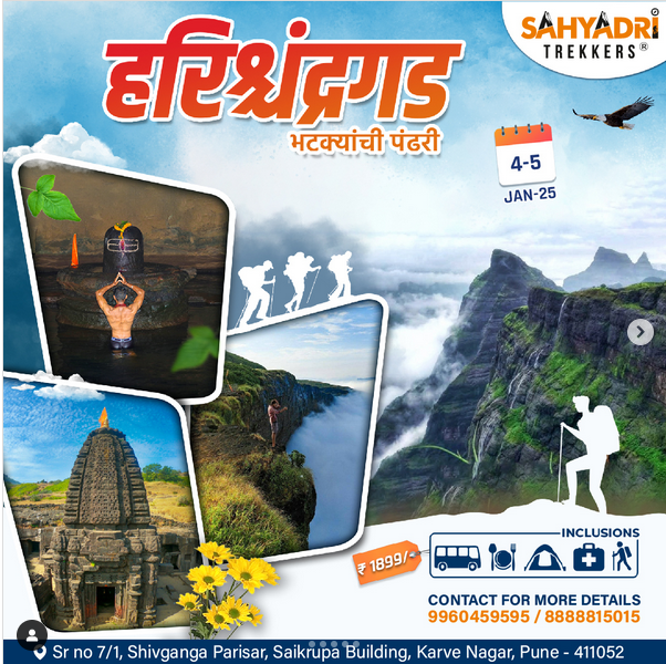 Harihar fort trek adventure with scenic views.