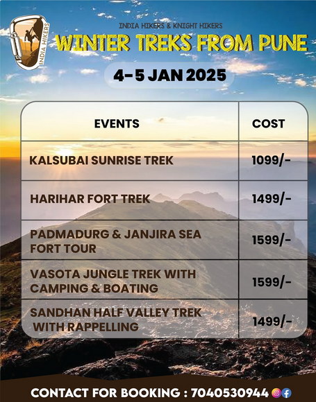 Winter treks from Pune, January 2025 details.