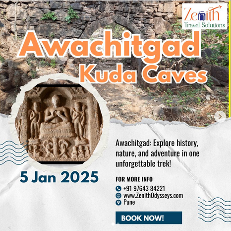 Explore Awachitgad Kuda Caves, trek January 5, 2025.