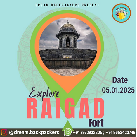 Raigad Fort exploration event poster, January 5, 2025.