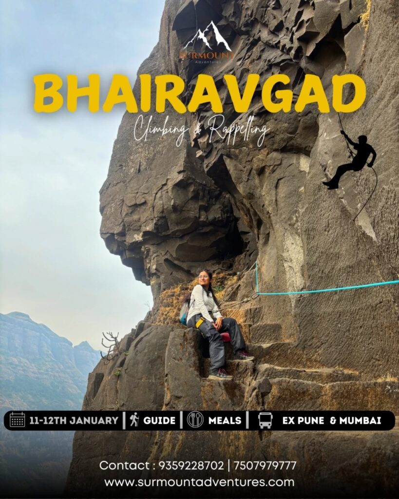 Bhairavgad climbing and rappelling event, January 11-12.