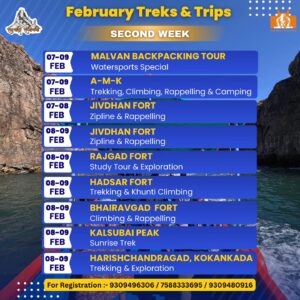 February trekking tours schedule for second week.