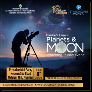 Mumbai planets and moon watching event February 2025.