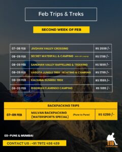 February trekking and camping trips in India.