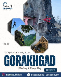 Gorakhgad climbing and rappelling, April-May 2025 event.