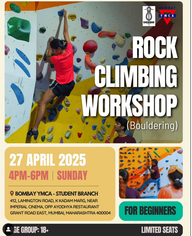 Rock climbing workshop in Mumbai on April 27, 2025.