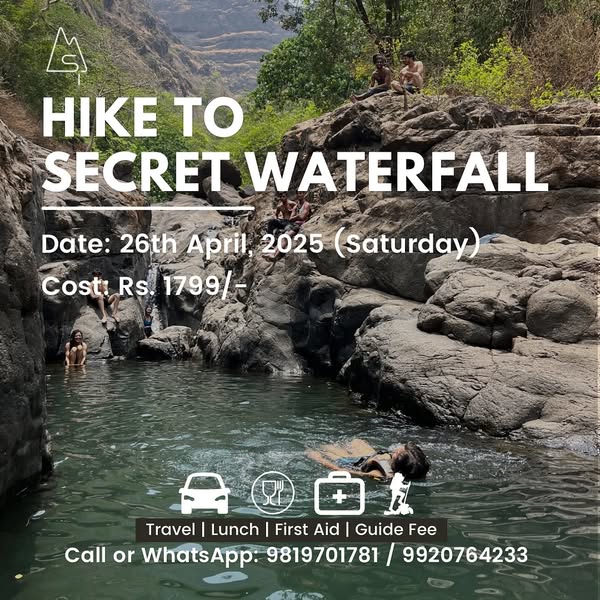 Hiking trip to secret waterfall, April 2025.