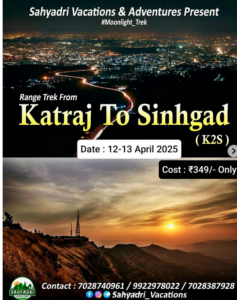 Katraj to Sinhgad trek April 2025 sunset view.
