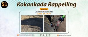 Kokankada rappelling event poster with booking details.