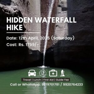 Hidden waterfall hike event details and contact information.