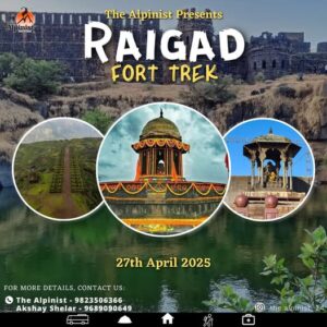 Raigad Fort Trek event announcement, April 27, 2025.