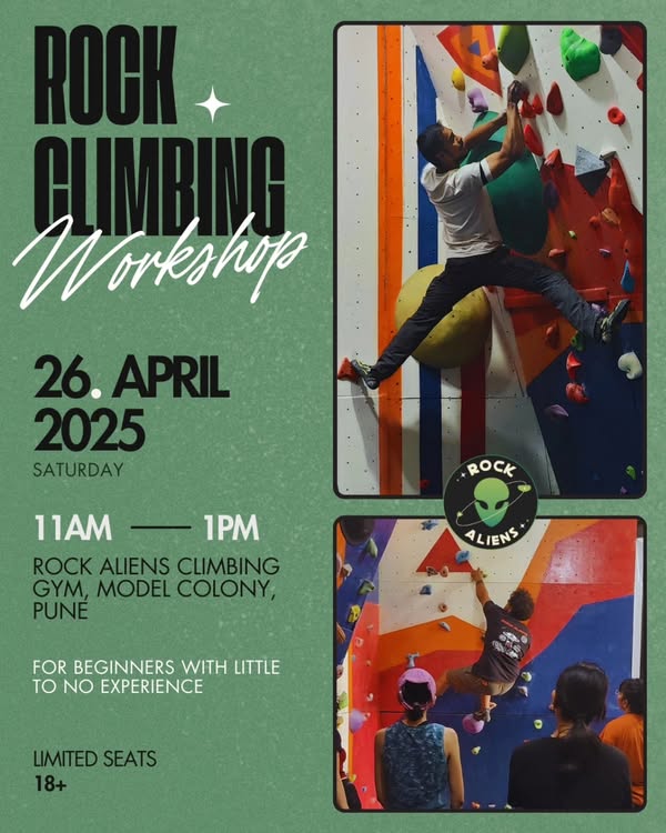 Rock climbing workshop April 26, 2025, Pune.