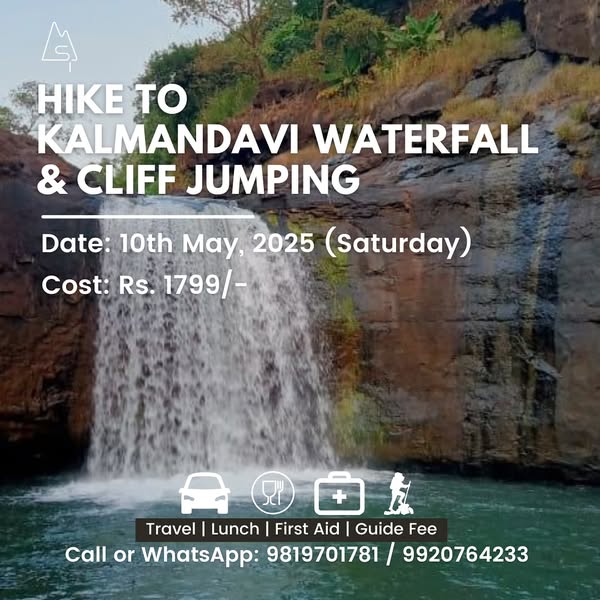 Kalmandavi hike and cliff jumping event details.