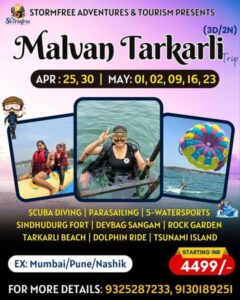 Malvan Tarkarli trip with watersports and beach activities.