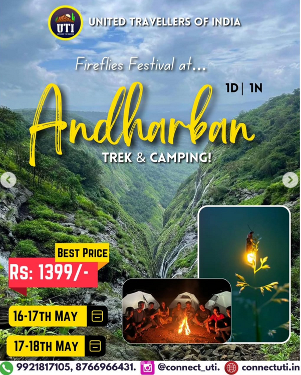 Andharban fireflies festival and camping event details.