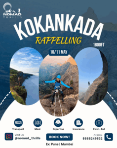 Kokankada rappelling event May, adventure at 1800ft.