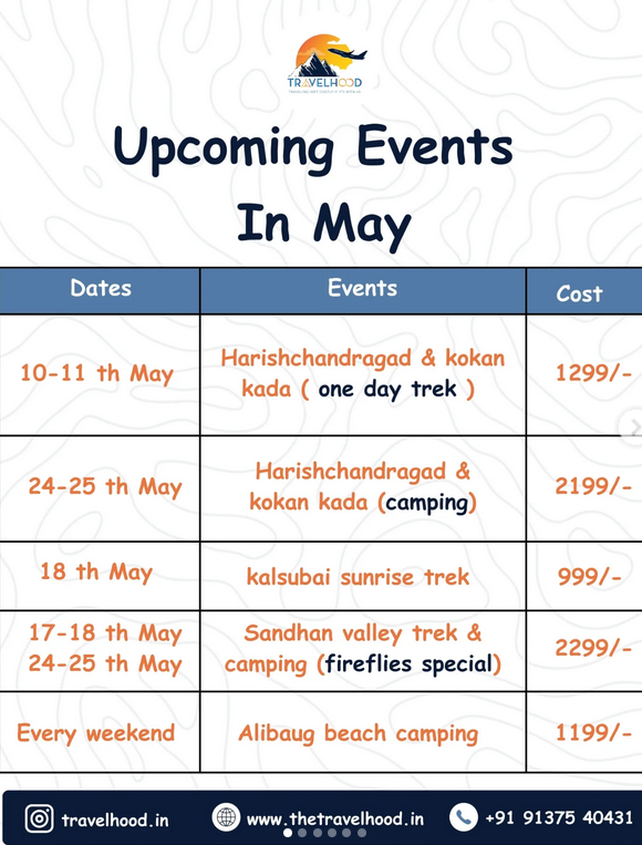 May trekking and camping events with Travelhood.