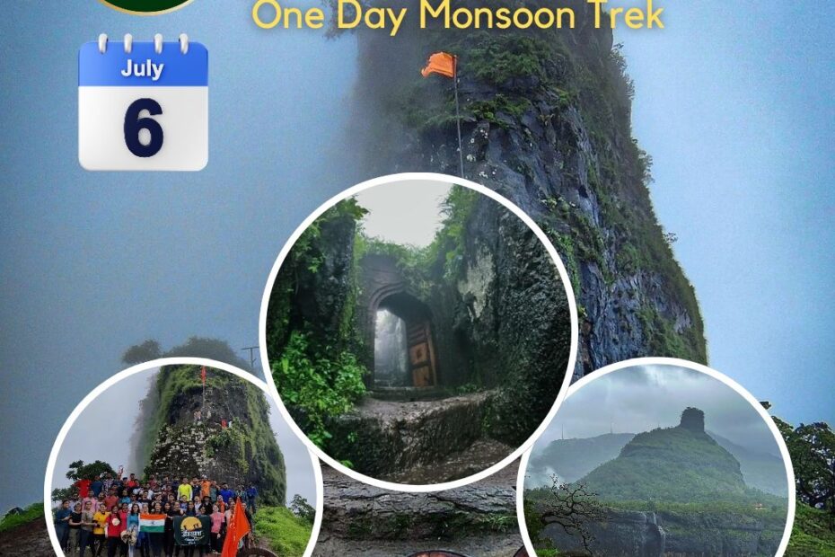 Kothaligad one-day monsoon trek banner with details.