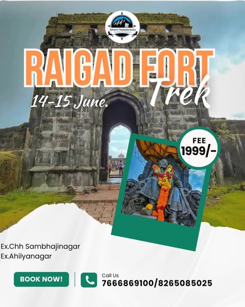 Raigad Fort trek event flyer, June 14-15.