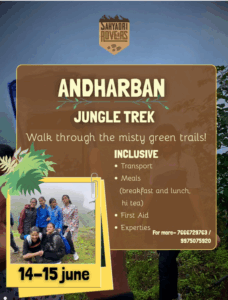 Andharban Jungle Trek poster with dates and details.