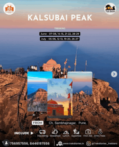 Kalsubai Peak trekking adventure with scenic views.