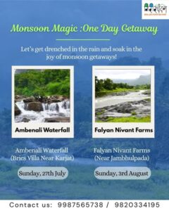 Monsoon getaway: Ambenali Waterfall, Falyan Nivant Farms events.