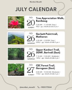 July hiking events schedule with dates and details.