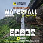 Adventure Junction waterfall rappelling event poster.