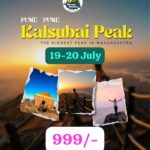 Kalsubai Peak trek, Maharashtra, July 19-20, 999 Rupees.