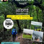 Aadrai jungle trek promotional poster with booking details.