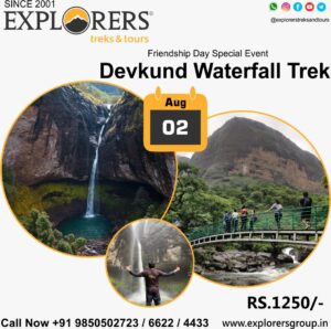 explorers pune devkund waterfall trek 2nd aug
