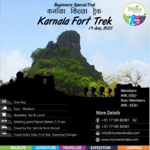 Karnala Fort Trek poster with details and contact info.