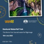 Devkund Waterfall Trek promotion with contact details.