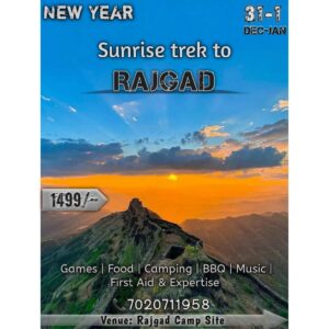 New Year trek event at Rajgad Fort.